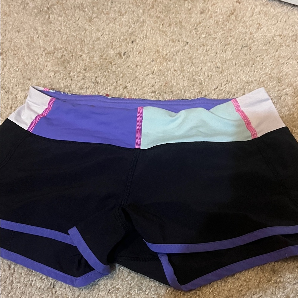 lululemon athletica Purple and Black Athletic Shorts